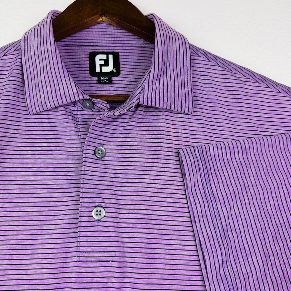 FootJoy Purple Striped Golf Polo Shirt XL